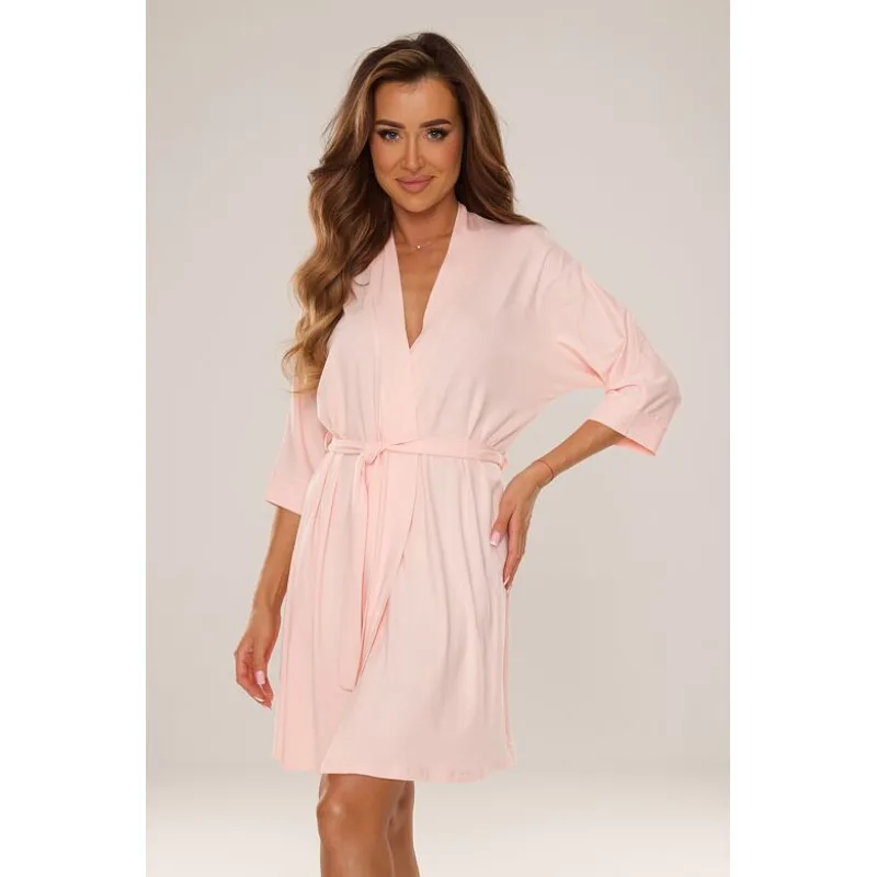 Dámsky viskózový župan Visa broskyňový XL