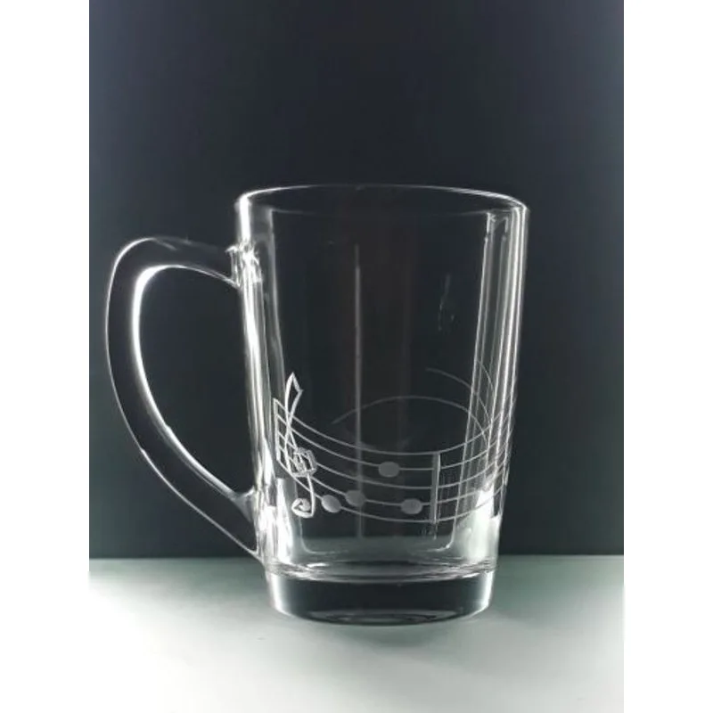 DaMirs Hrnek skleněný - noty (250ml)