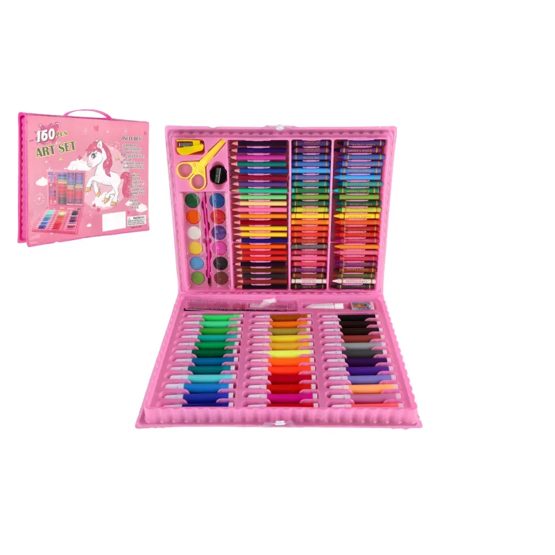 Teddies Sada na maľovanie - Art box kreatívna sada s jednorožcom 160ks v plastovom kufríku 34x27x3,5cm