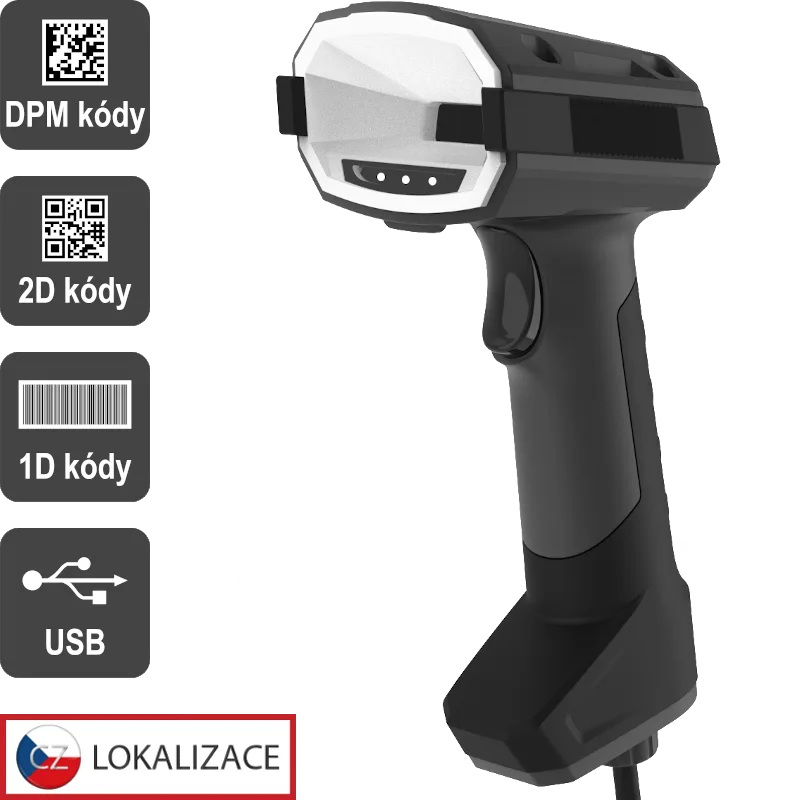 VIRTUOS - DPM CCD 2D čtečka Virtuos HT-880DPM, USB, tmavě šedá EHE0014