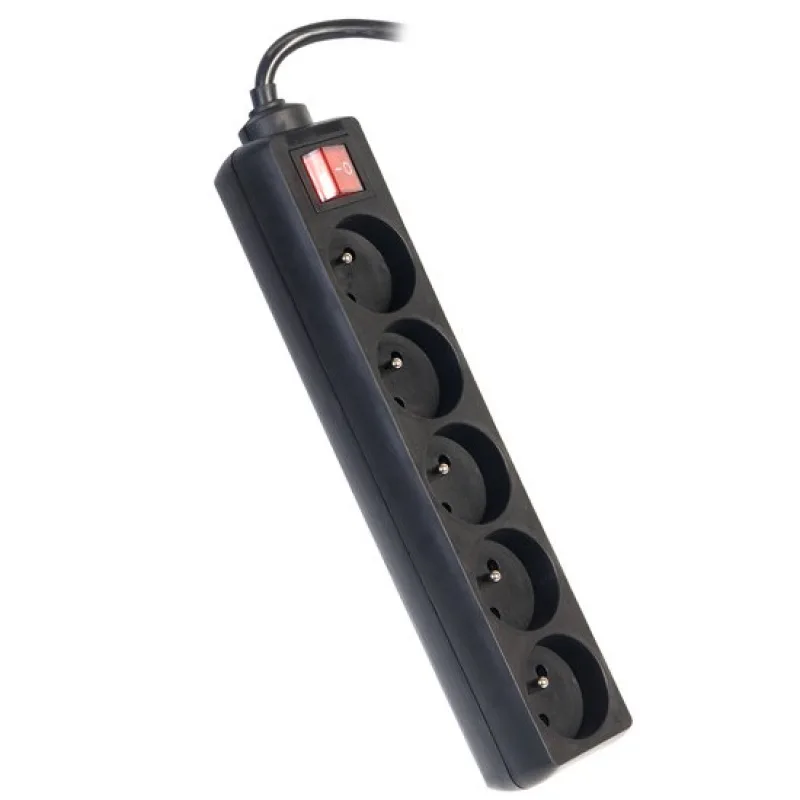 PREMIUMCORD Prodlužovací přívod 230V 5m 5 zásuvek, vyp, černý ppa5k-05bk