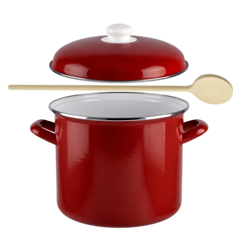 Smaltovaný hrniec červený 2L