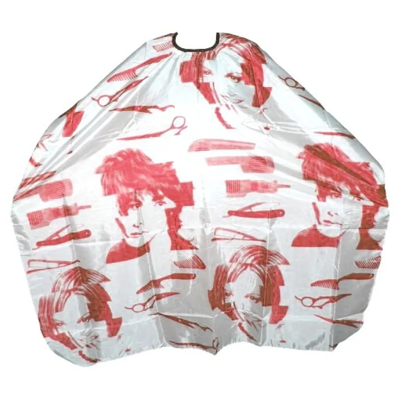 SALON KOMPLET Kadernícky strihací plášť FÉN HREBEŇ - červený