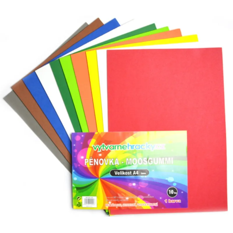 Pěnovka barevná - mix barev 10 ks, A4