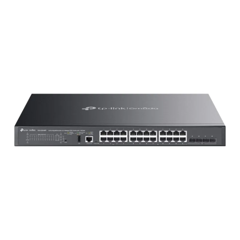 TP-LINK Omada 24-Port Gigabit Stackable Lite L3 Managed PoE++ Switch with 4 10G Slots SG5428XMPP