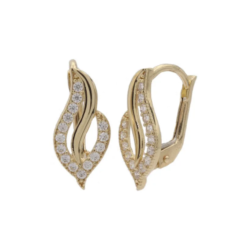 Zlaté náušnice so zirkónmi na patent KA CDL130, 1.95 g, 1.95 g