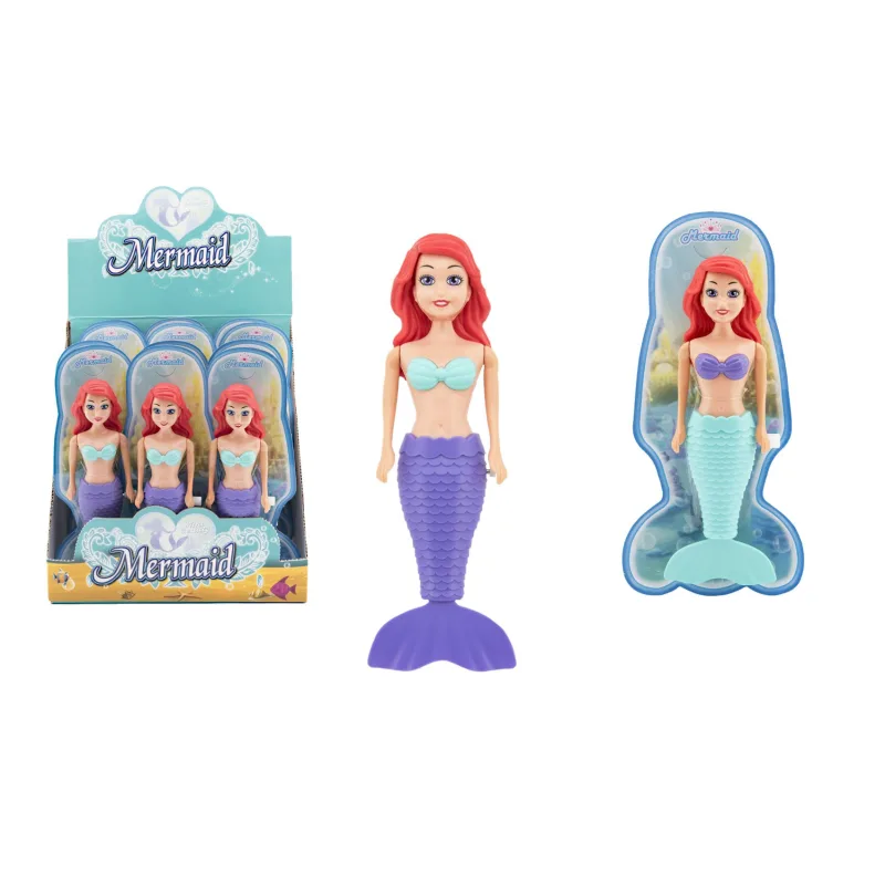 Teddies Morská panna do vody na natiahnutie plast 18cm na karte