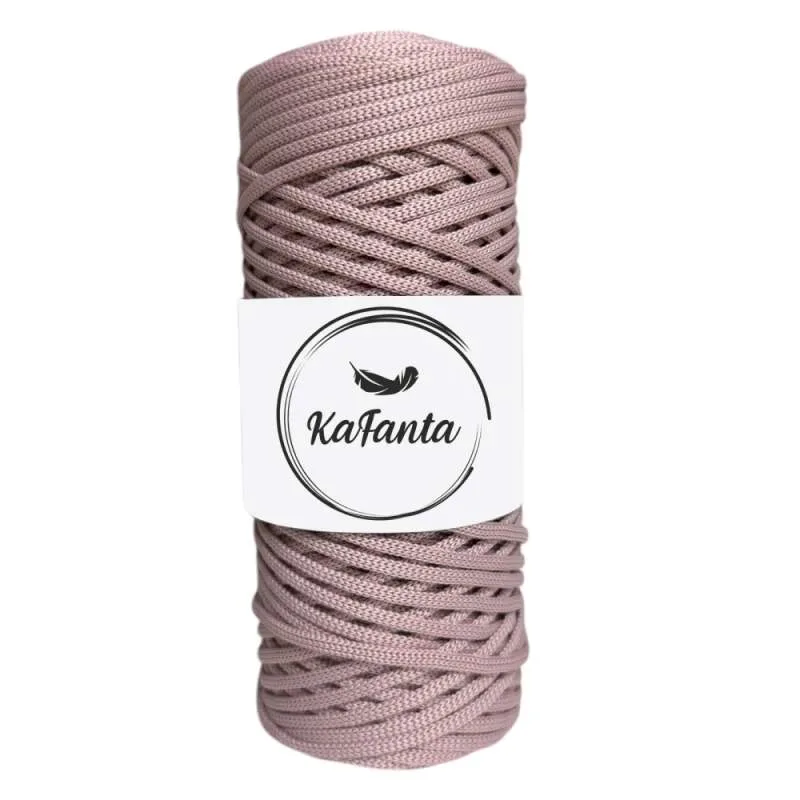 Polyesterová priadza plochá 3mm/100m staro-ružová