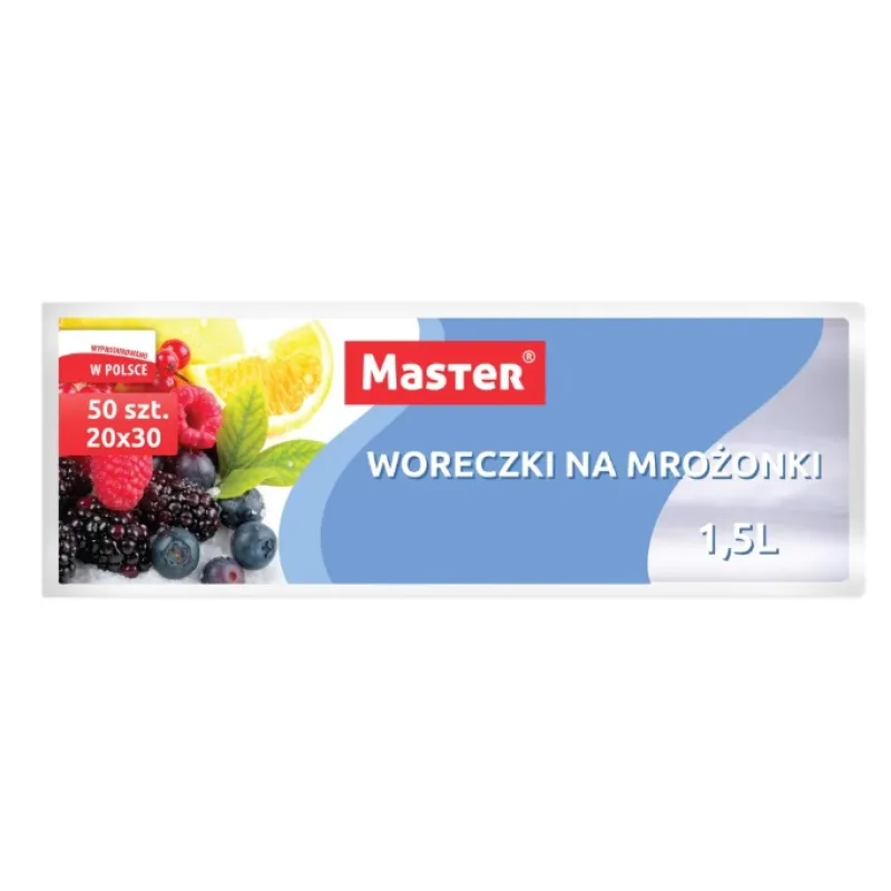 Vrecká na mrazené potraviny Master 1,5 l - 20x30 cm - 50 ks