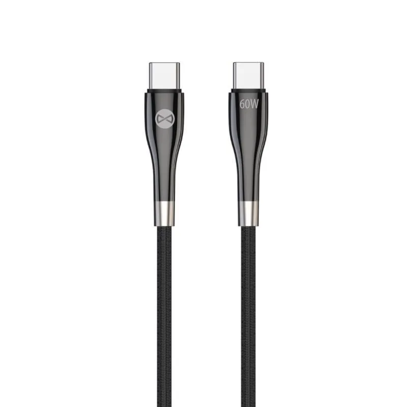 Datový kabel Forever USB-C/USB-C 1m 60W černý GSM171009