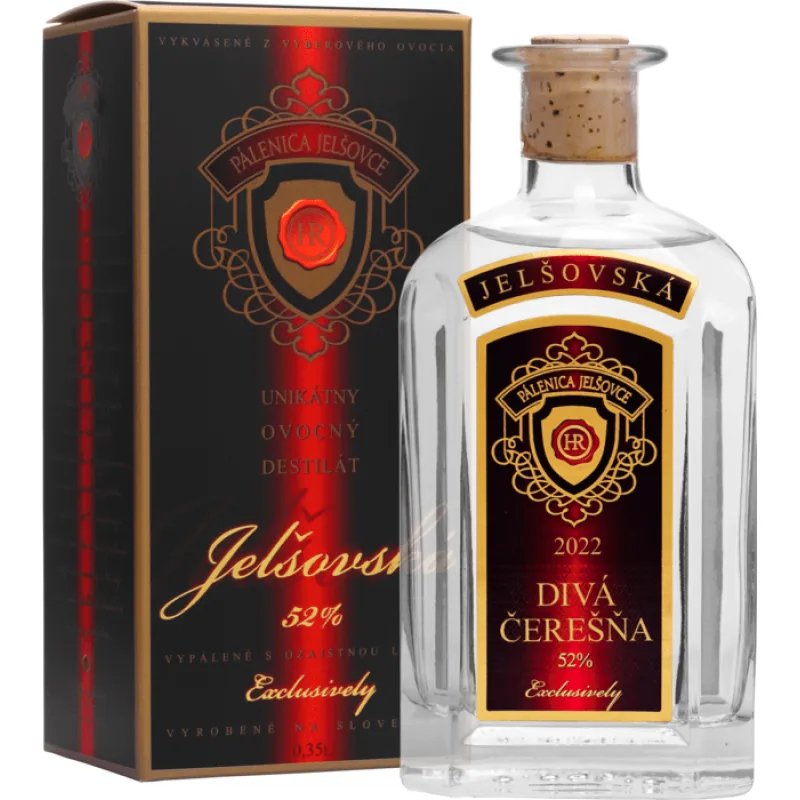 Jelšovská Divá Čerešňa 52% 0,35 l (kartón)
