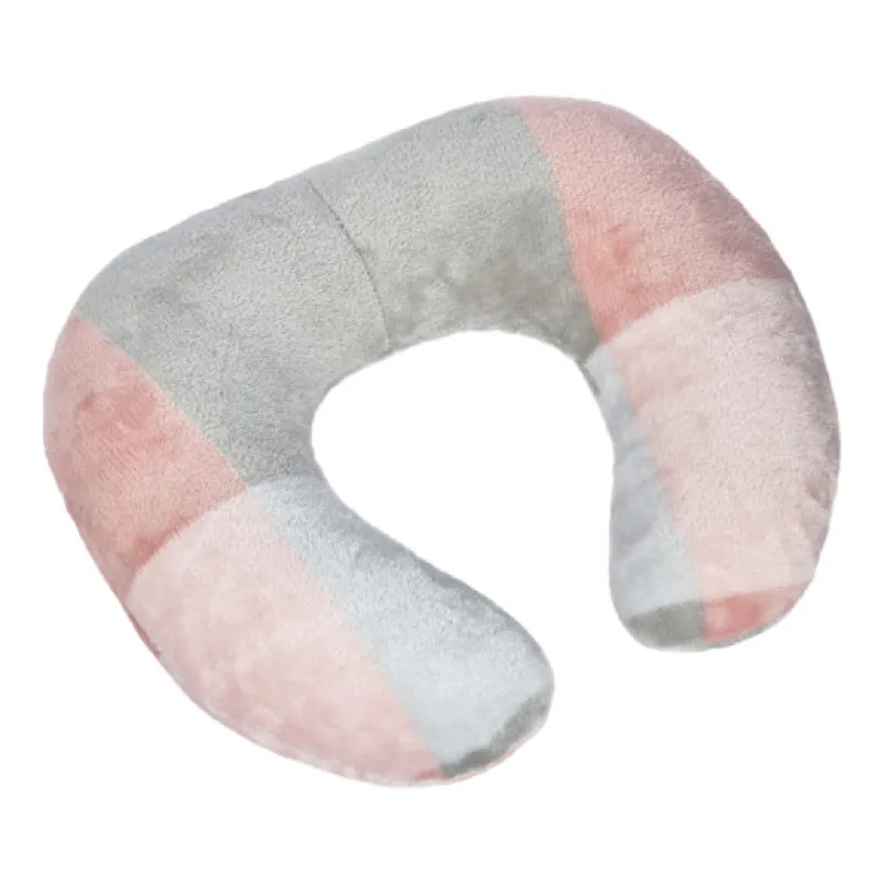 Bellatex Polštářek cestovní podkova, Kostka růžová, šedá - 30x35 cm