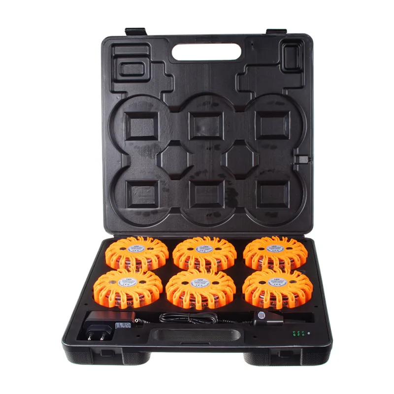 LED výstražné světlo 16LED, oranžové, set 6ks wl-h02set6ora