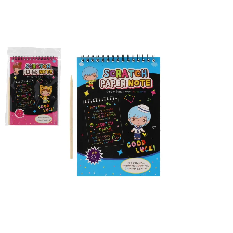 Teddies Škrabací/Vyškrabovací notes farebný 10 listov 20x14cm 2 farby