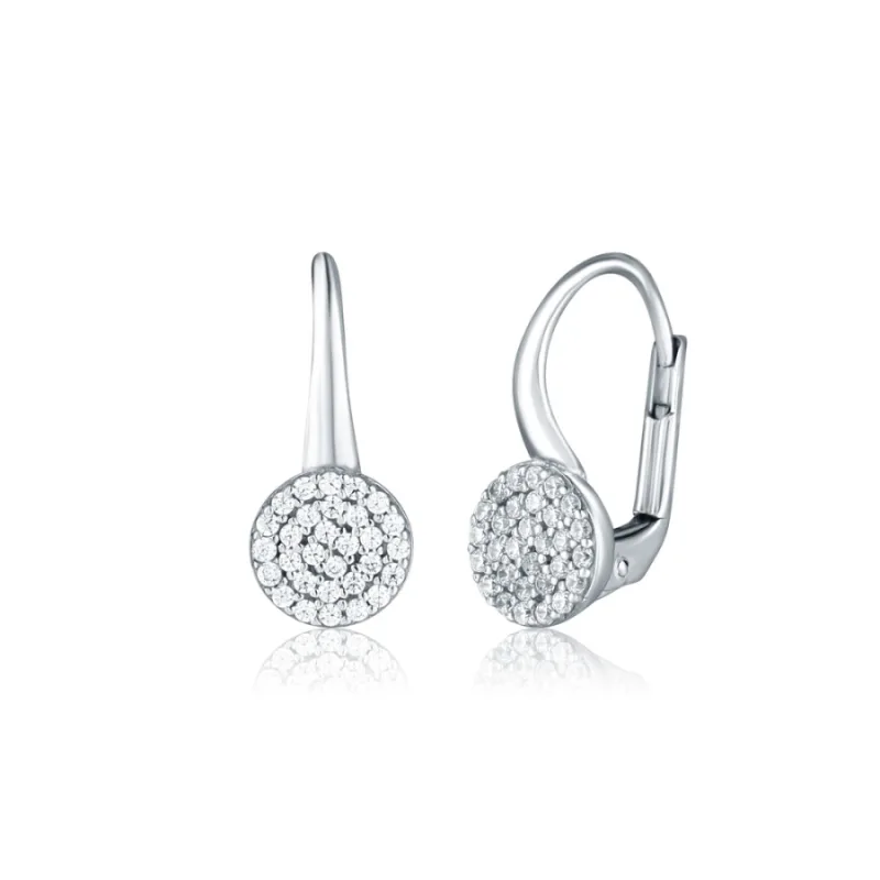 Zlaté náušnice z bieleho zlata so zirkónmi JVD ZE0894XJ72, 2.65 g