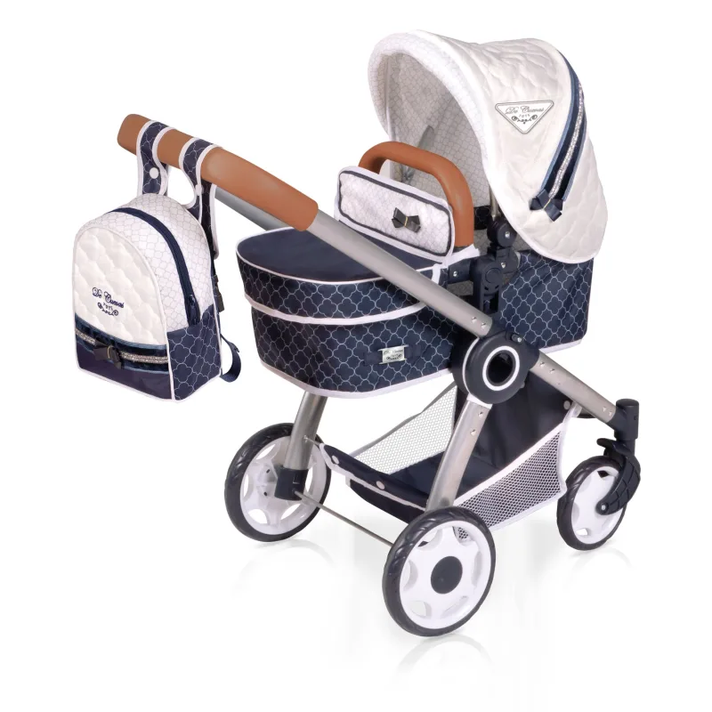 Rappa DeCuevas 80537 Skladací kočík pre bábiky 3 v 1 s batôžkom TOP Collection 2020 - 70 cm