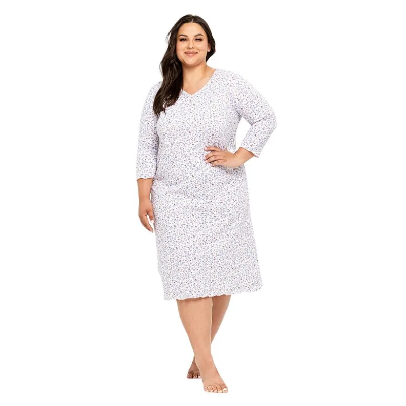 Nadmerná nočná košeľa Ariella drobné kvietky 4XL