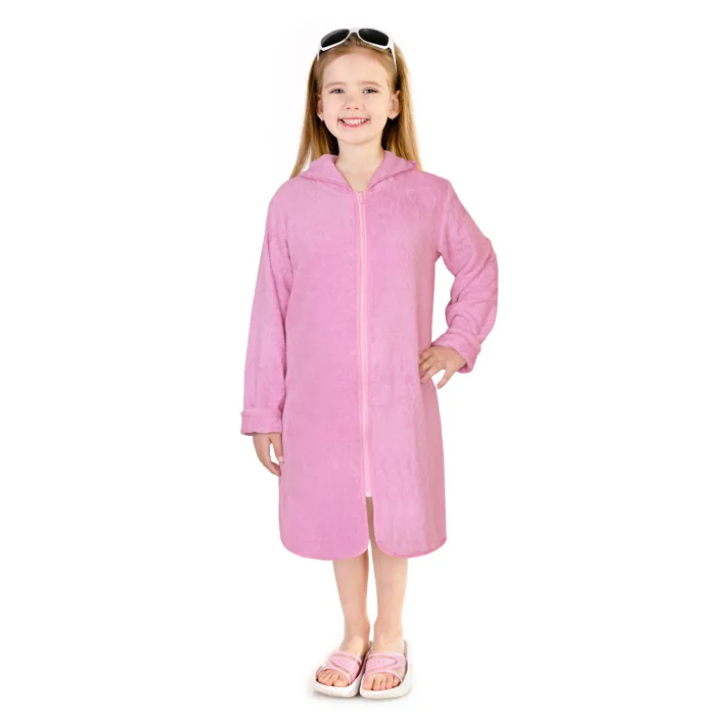 Bellatex dětský froté župan růžový na zip, vel. 5 - 8 let