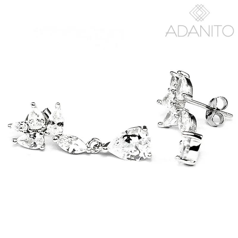 Strieborné visiace náušnice so zirkónmi BENETO AGUP863