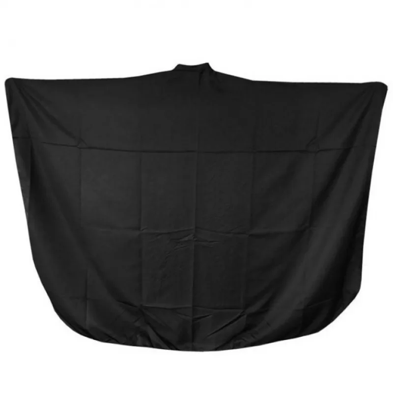 SALON KOMPLET Barber Strip - profesionálna veľká pláštenka čierna - zapínanie na patentky