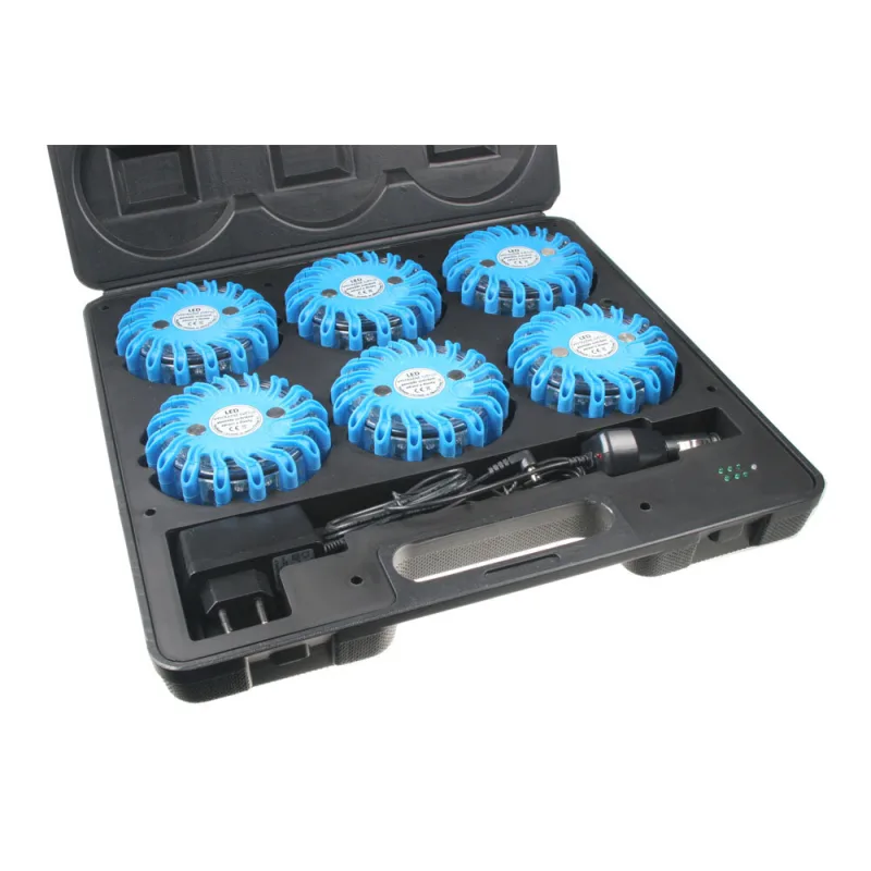 LED výstražné světlo 16LED, modré, set 6ks wl-h02set6blu