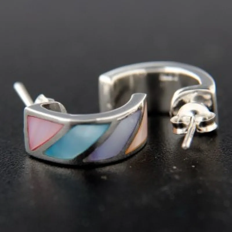 Strieborné náušnice na puzety KA E418