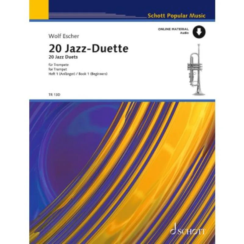 Schott Music 20 Jazz Duets for trumpet 1 + audio online