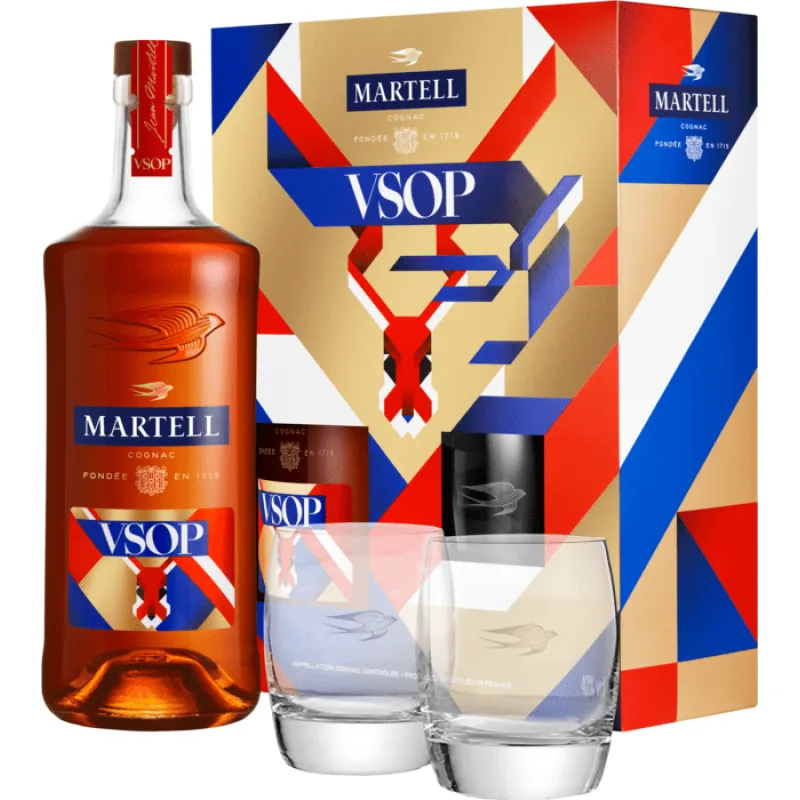 Martell V.S.O.P. 40% 0,7 l (darčekové balenie 2 poháre)