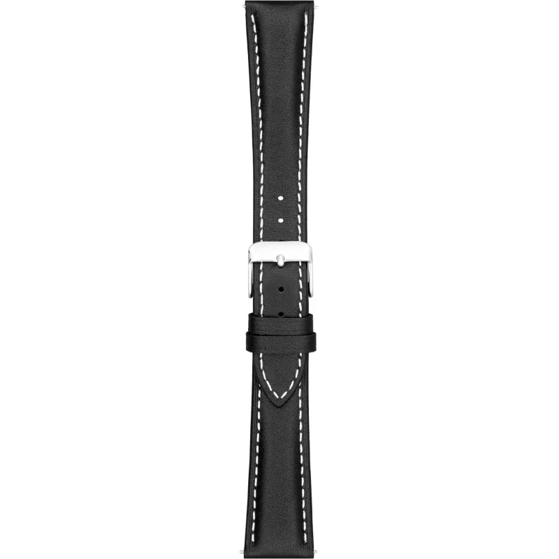 Kožený remienok na hodinky 18 mm čierny A-NIS AK0401.01S-18