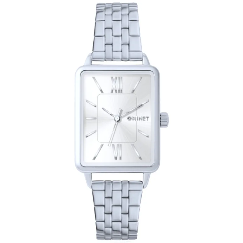 Strieborné dámske hodinky SIENA so strieborným oceľovým remienkom MINET MWL5413
