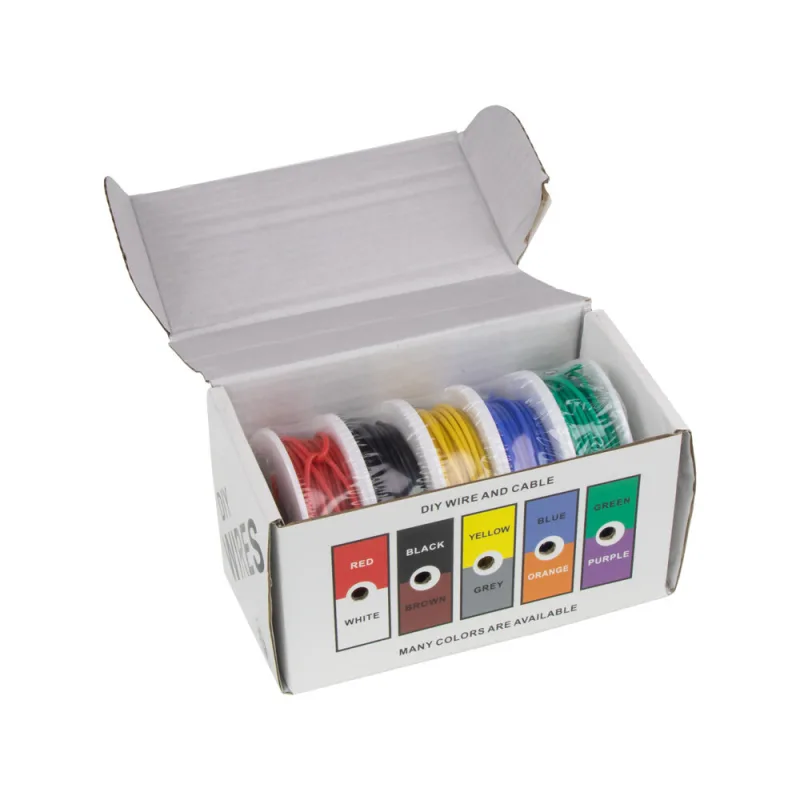 Sada kabelů 0,25mm², 50 m (5 rolí x 10 m) v silikonové bužírce 31216