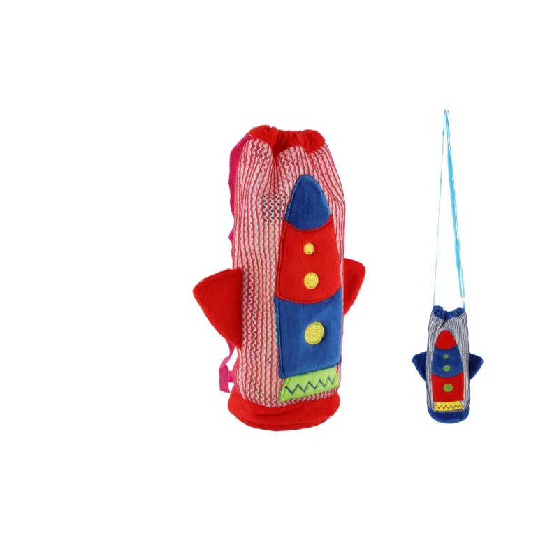 Teddies Obal plyšový na detskú fľašu raketa plyš 12x22cm 2 farby 0+