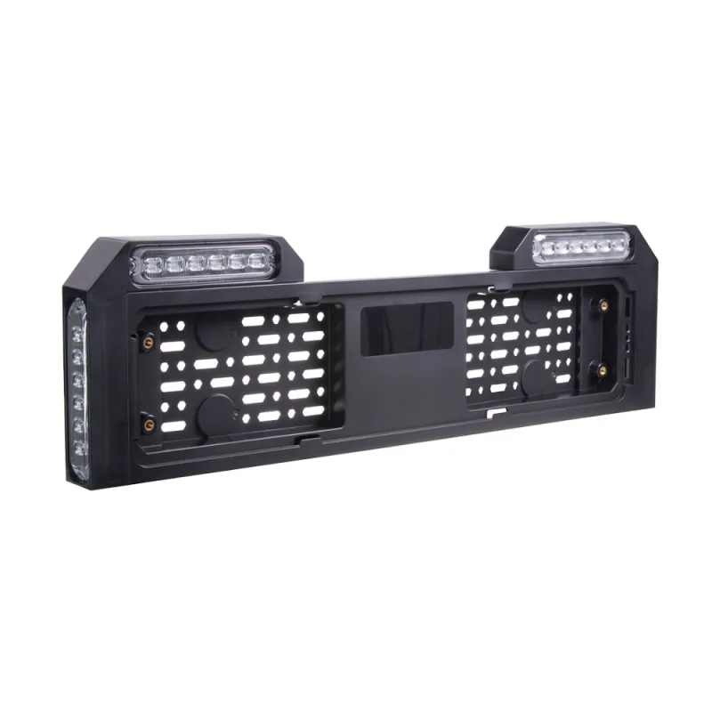 4x PREDATOR 6x4W LED pod SPZ, 12-24V, prohnuté, modré, ECE R65 brRZ03B