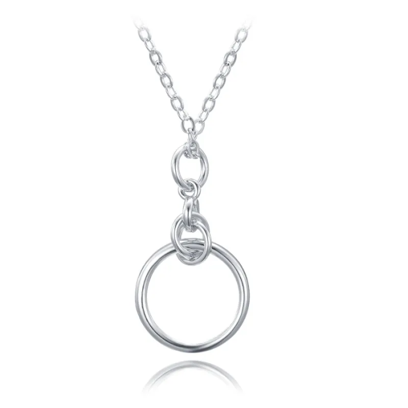 Moderný strieborný náhrdelník kruh MINET JMAS0246SN45