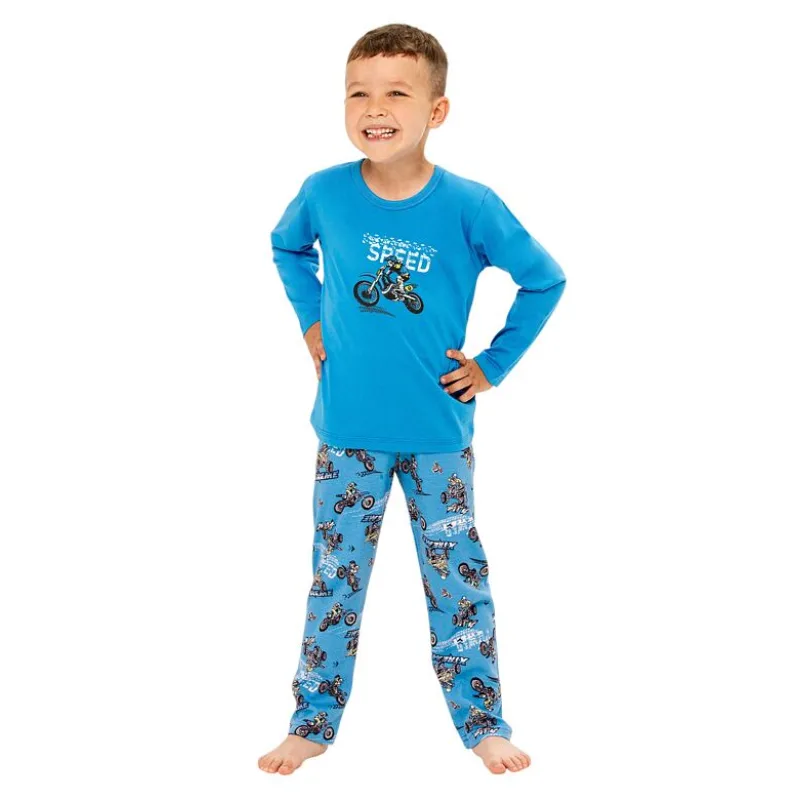 Chlapčenské pyžamo s motorkou Josh modré 104