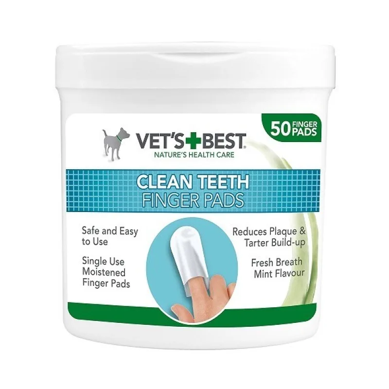 VET´S BEST Vest's Best čistiaca utierka na zuby náprstok 50 ks