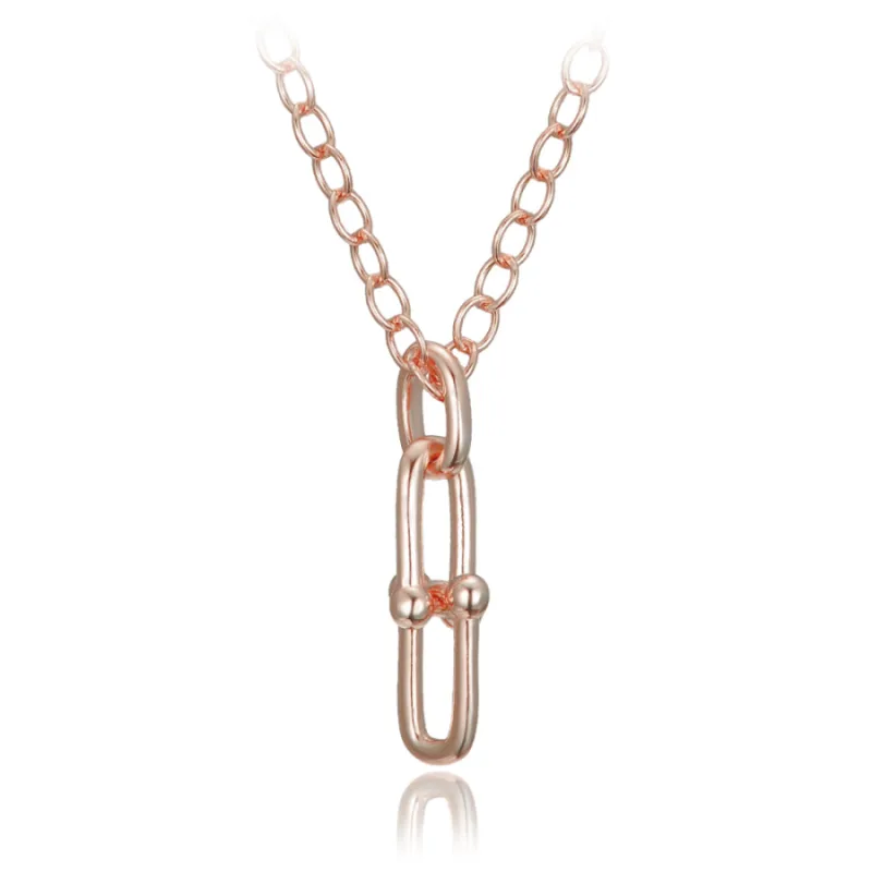 Moderný strieborný náhrdelník s pozláteným povrchom MINET JMAS0319RN45