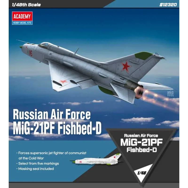 Academy Model Kit lietadlo 12320 - Russian Air Force MiG-21PF Fishbed-D (1:48)