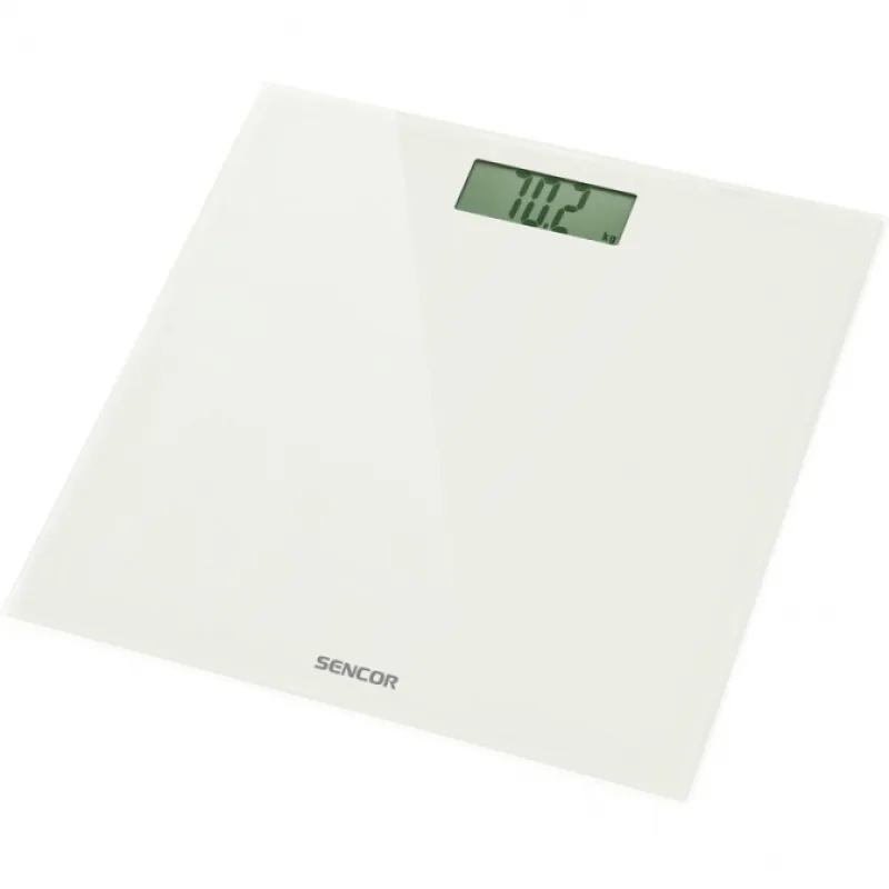 SENCOR SBS 2301WH White Elegant Glass Scale - osobná váha, biely sklenený povrch