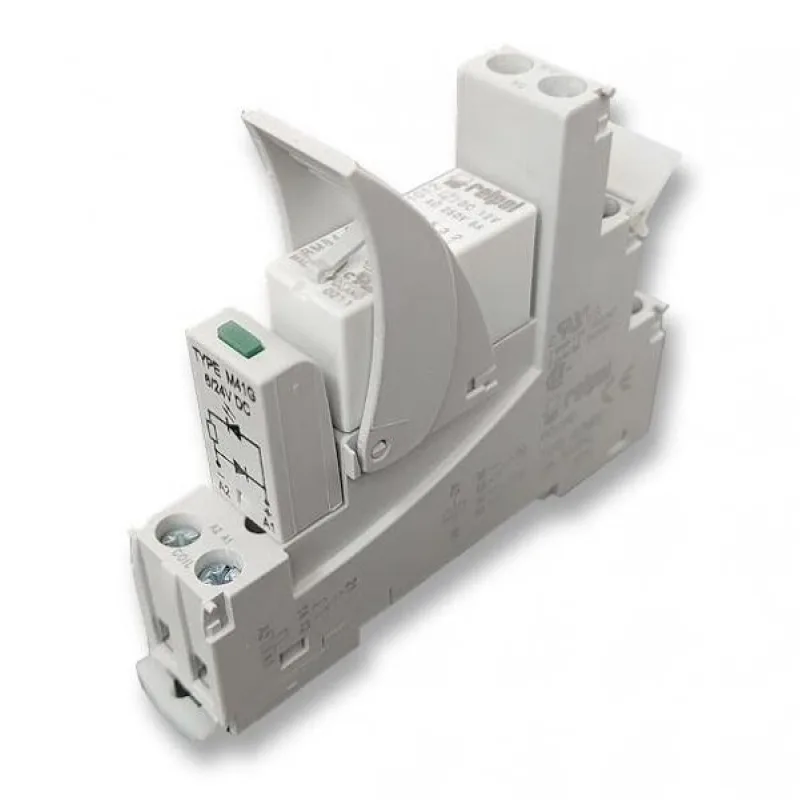 Relé na DIN lištu, 2x přepínací kontakt 250V/8A, cívka 12V pi84-012