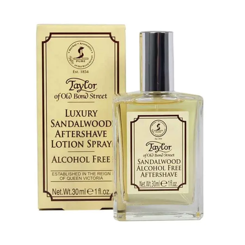 Voda po holení pre citlivú pokožku TAYLOR OF OLD BOND STREET Sandalwood aftershave lotion spray 30 ml