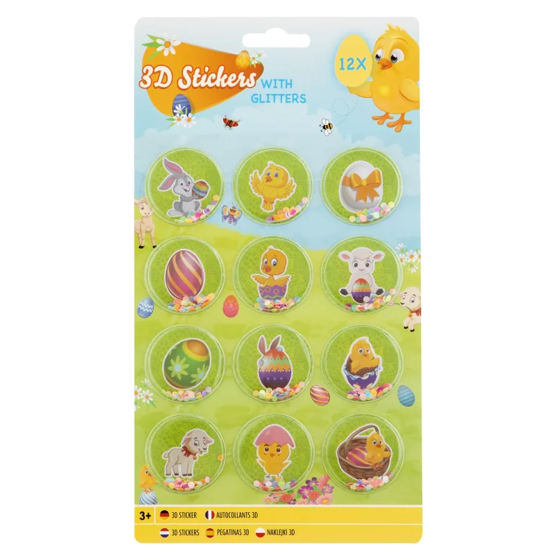 Mac Toys Veľkonočné 3D samolepky, 12 kusov