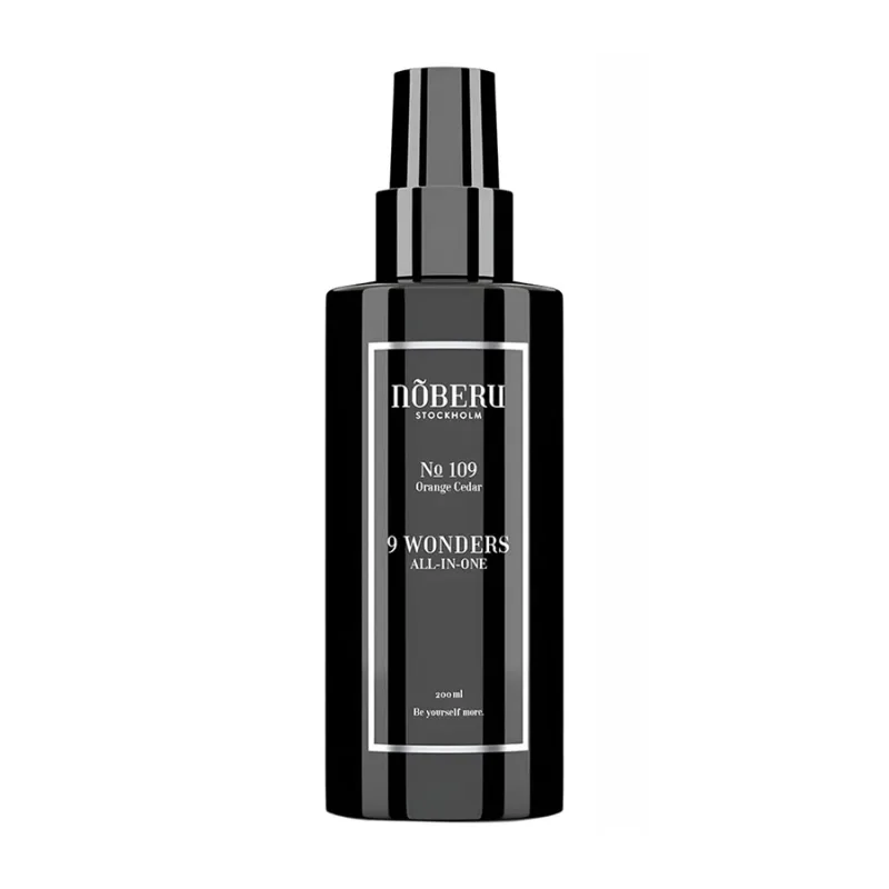 NOBERU OF SWEDEN Vyživujúci a hydratačný sprej s tepelnou ochranou na vlasy aj fúzy NOBER 9 Wonders All-in-One Orange cedar 200 ml