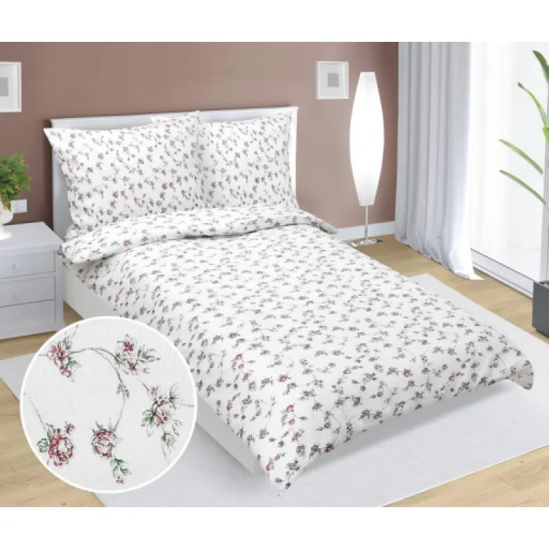 Bellatex Povlečení krepové Pnoucí růže - 140x200, 70x90 cm