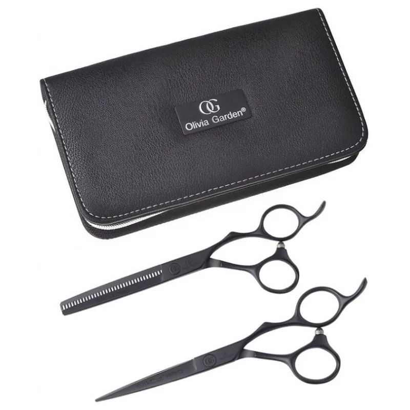 OLIVIA GARDEN SilkCut PRO SHEAR KIT Matt Black 5,75' + 6'35T - sada nožníc pre pravákov