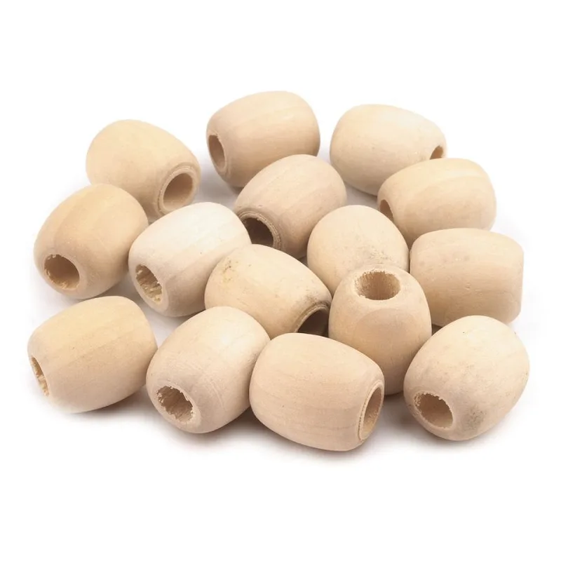 Ovalná drevená korálka 18x20mm - natural VÝHODNÉ BALENIE 20KS