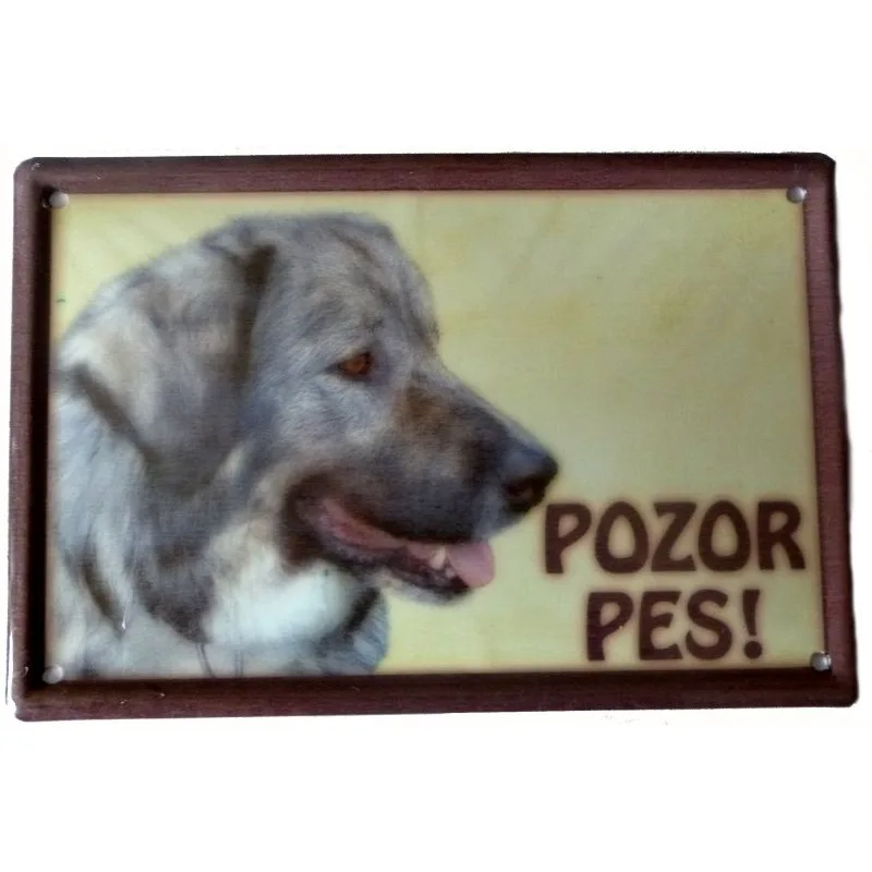 Plechová psí cedule, Kavkazský ovčák, Pozor pes