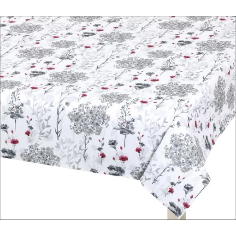 Bellatex Ubrus DITA, Větvička šedá, červená, bílá - 120x140 cm