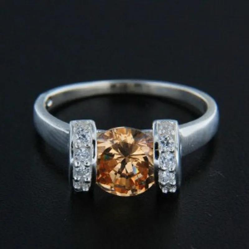 Strieborný prsteň s kameňom KA R163Y, 53