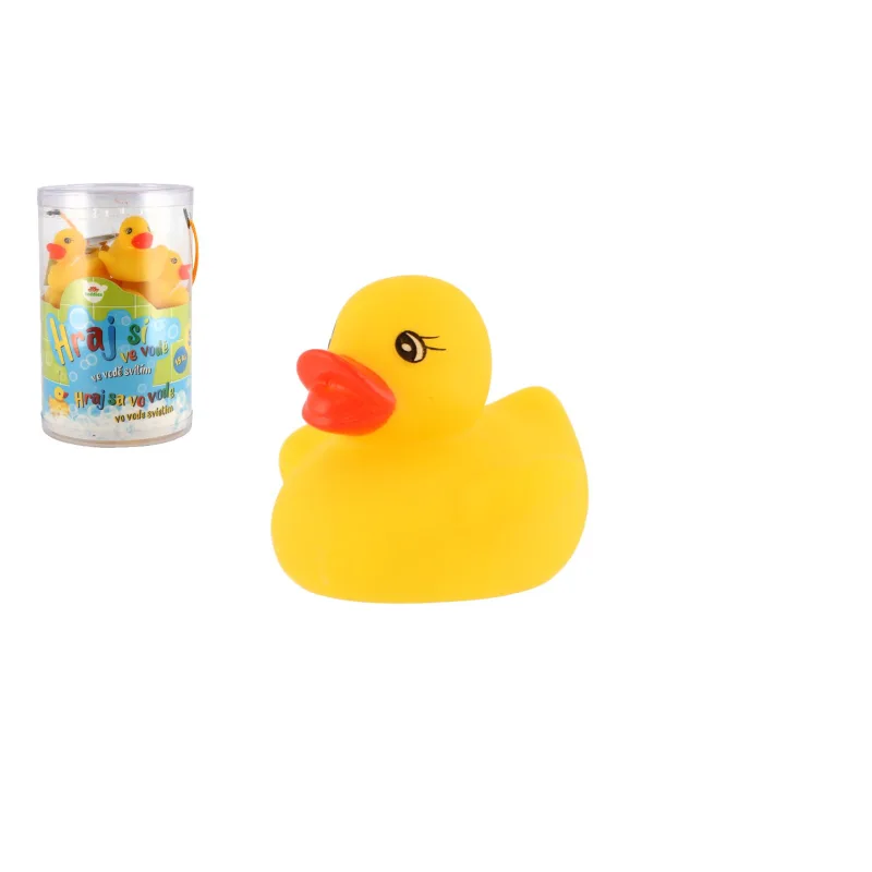 Teddies Kačenka zvieratko svietiace vo vode plast 6cm na batérie žltá 15ks v dóze